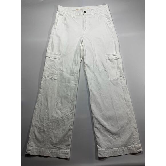 American Eagle Women's Super High-Rise Baggy Wide Leg White Jeans - 6 (31x32.5) - Picture 1 of 6